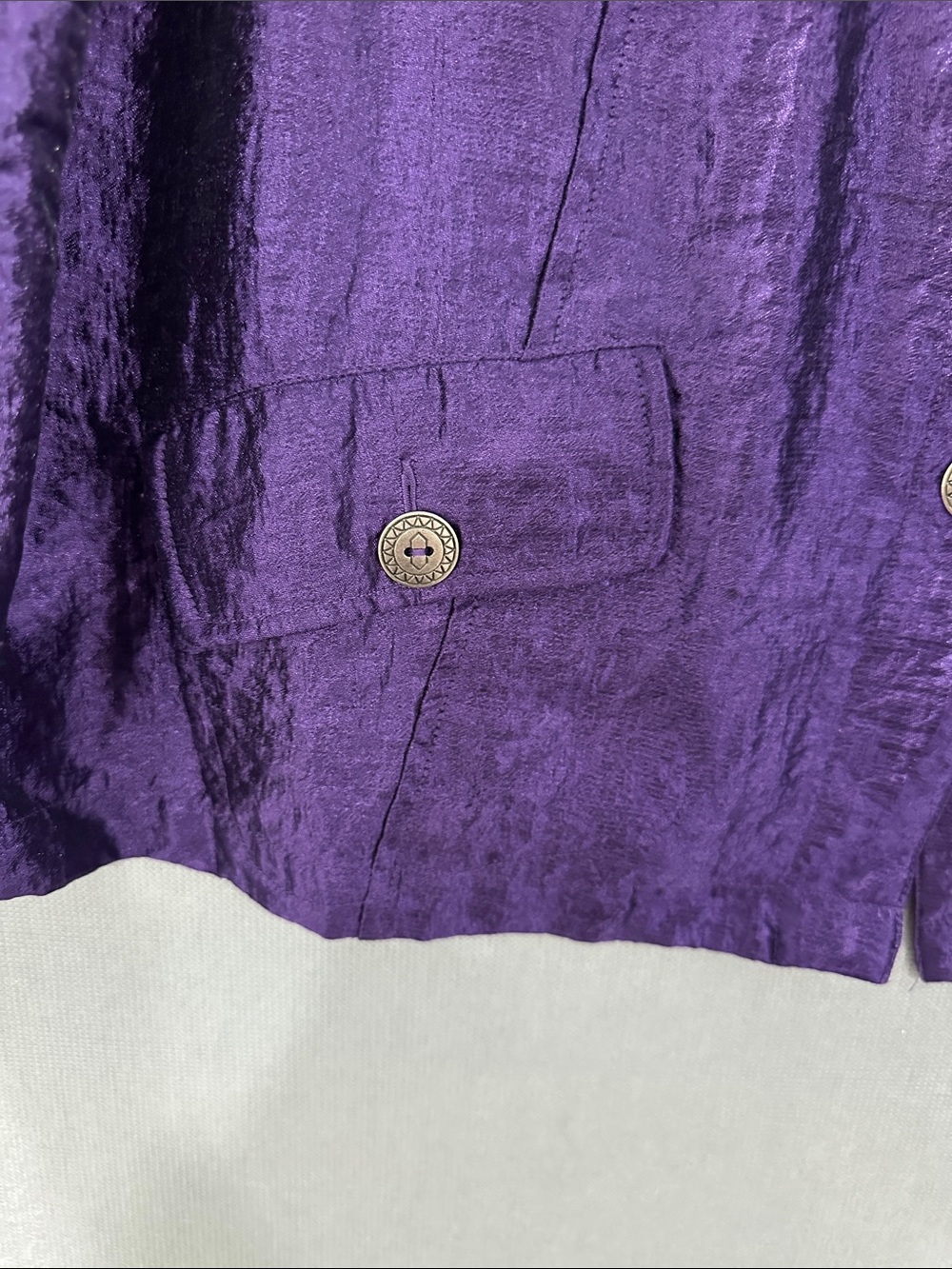 Ruby Rd. Shimmery Purple Button Jacket - Picture 4 of 6